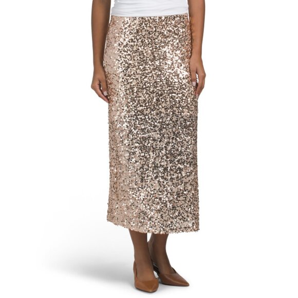 HAVER + BLAIR Champagne Milano Sequined Skirt - Picture 1 of 2